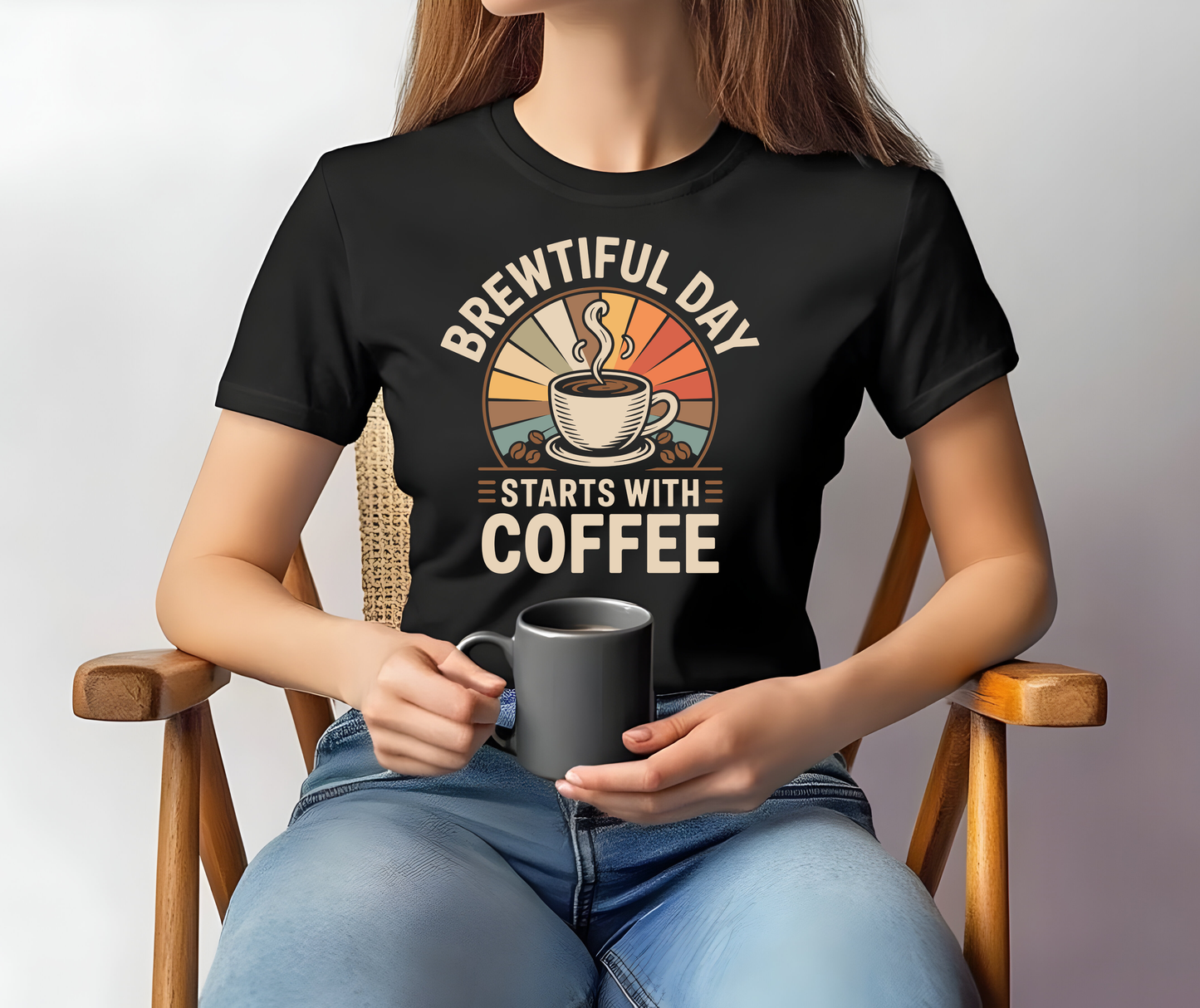 Brewtiful Day Starts With Coffee Retro Coffee T-Shirt