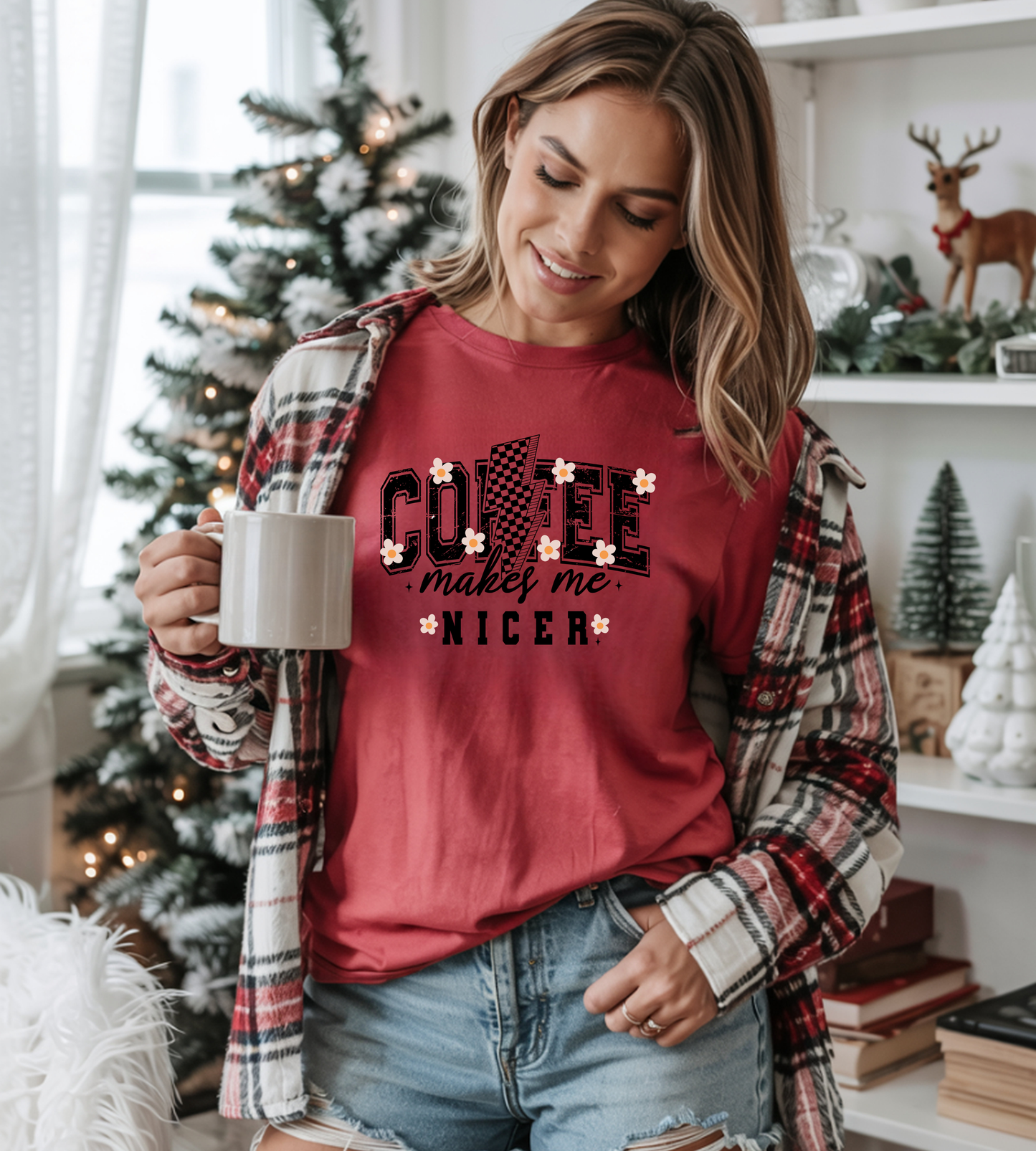 Coffee Makes Me Nicer Retro Coffee Lover T-Shirt