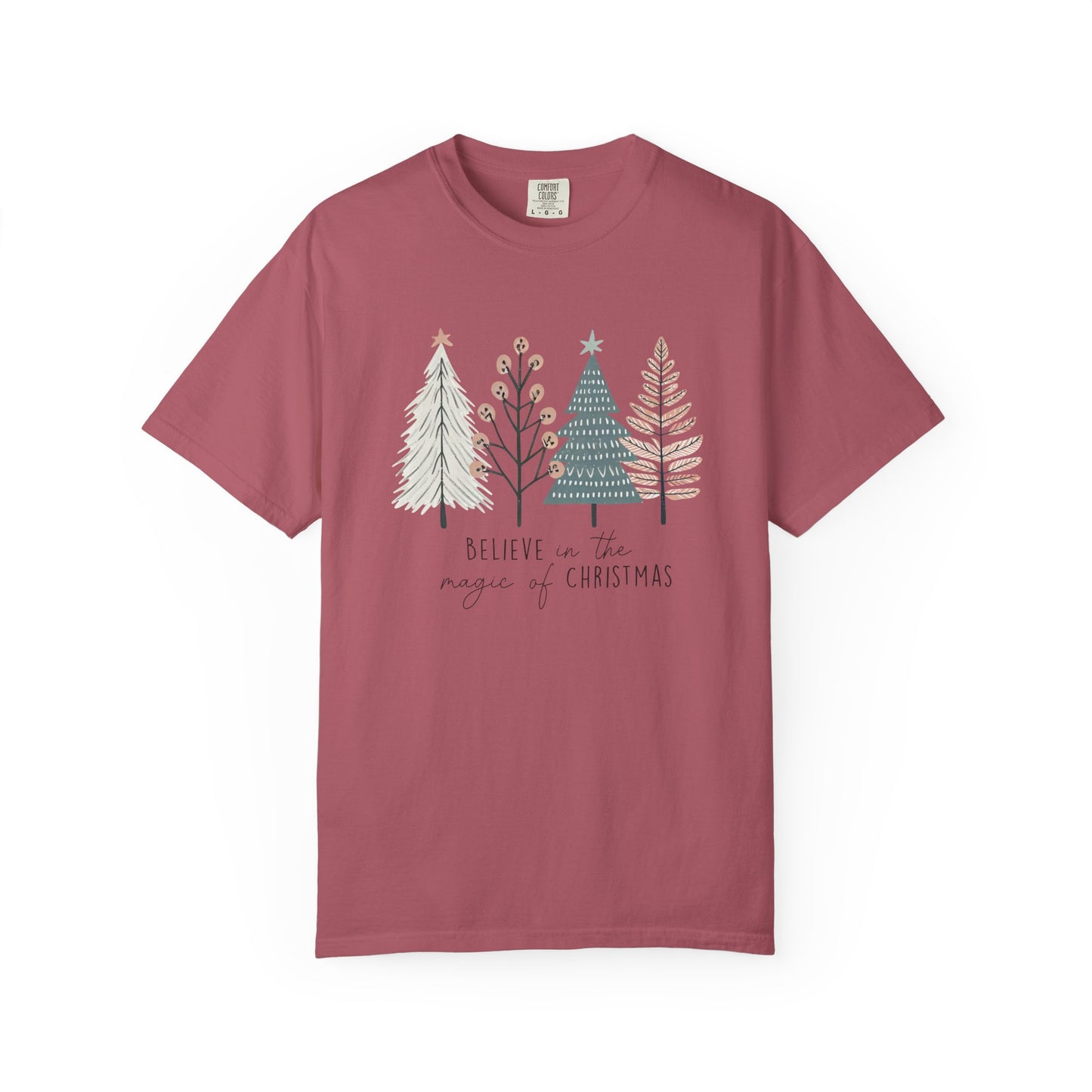 Christmas Boho Tree Tee - Unisex T-shirt 'Believe in the Magic of Christmas' Holiday Shirt