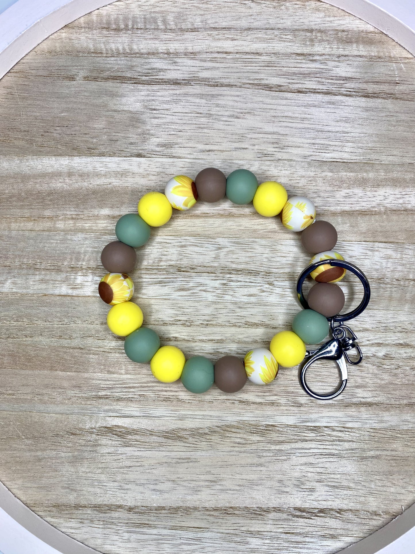 Sunflower Silicone Beaded Wristlet