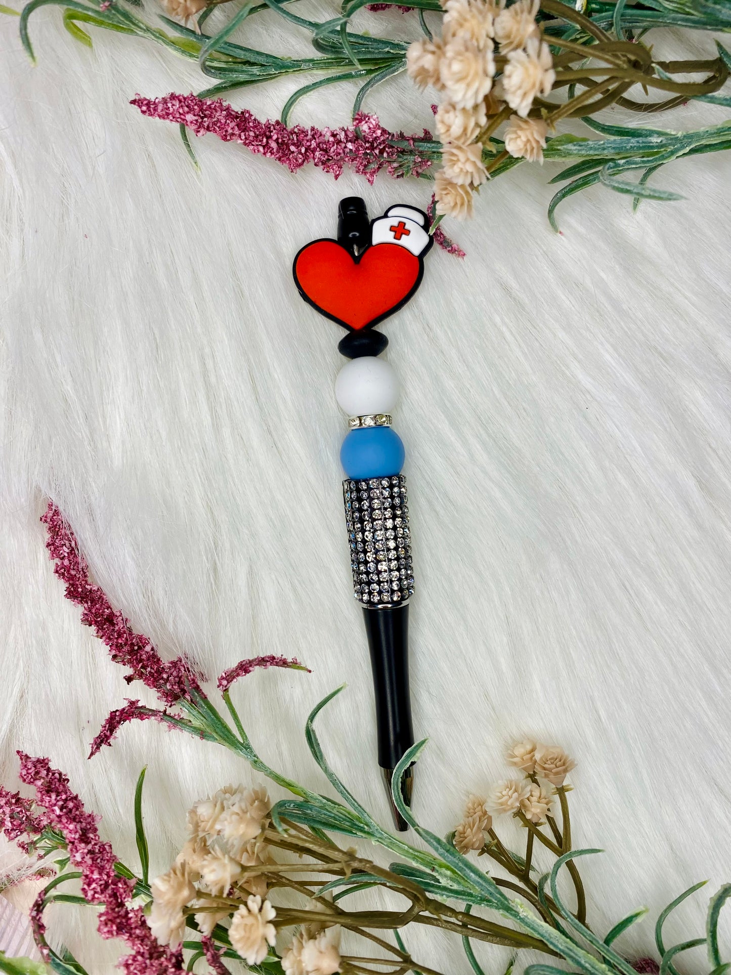 A Nurse's Heart Silicone Beaded Pen