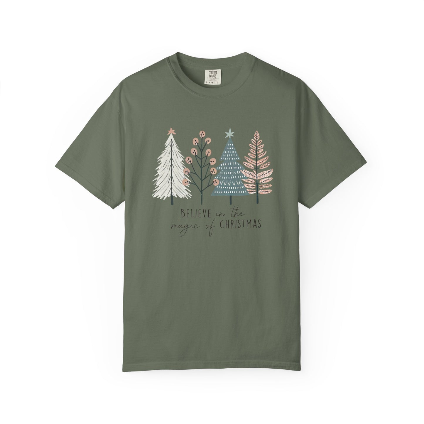 Christmas Boho Tree Tee - Unisex T-shirt 'Believe in the Magic of Christmas' Holiday Shirt