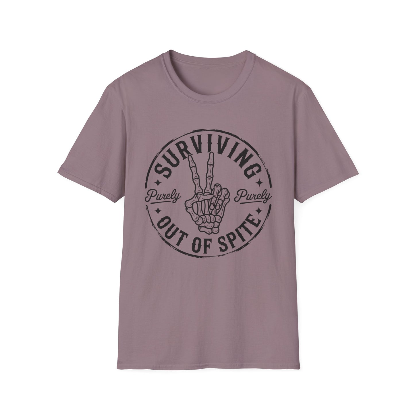 Purely Surviving Out of Spite Skeleton Peace Sign T-Shirt
