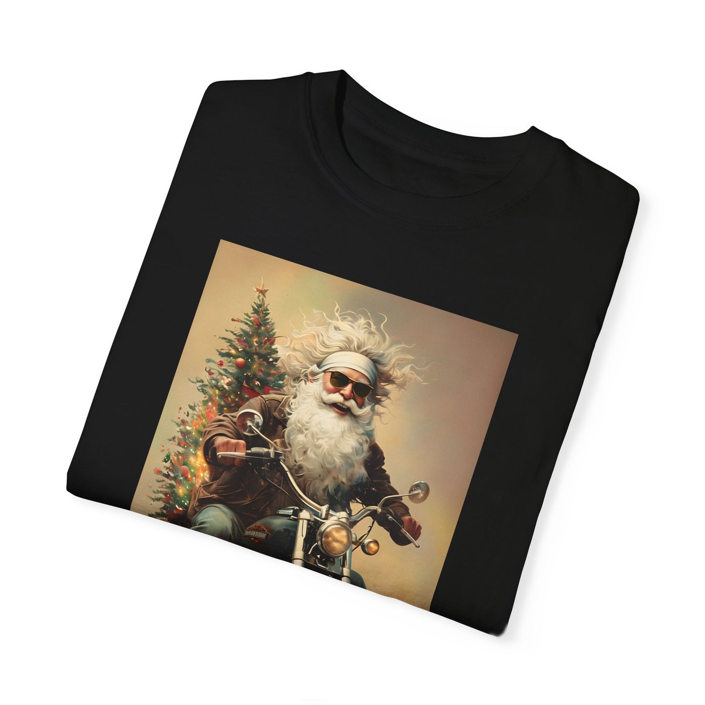 Motorcycle Santa Unisex T-Shirt | Holiday Gift for Bikers