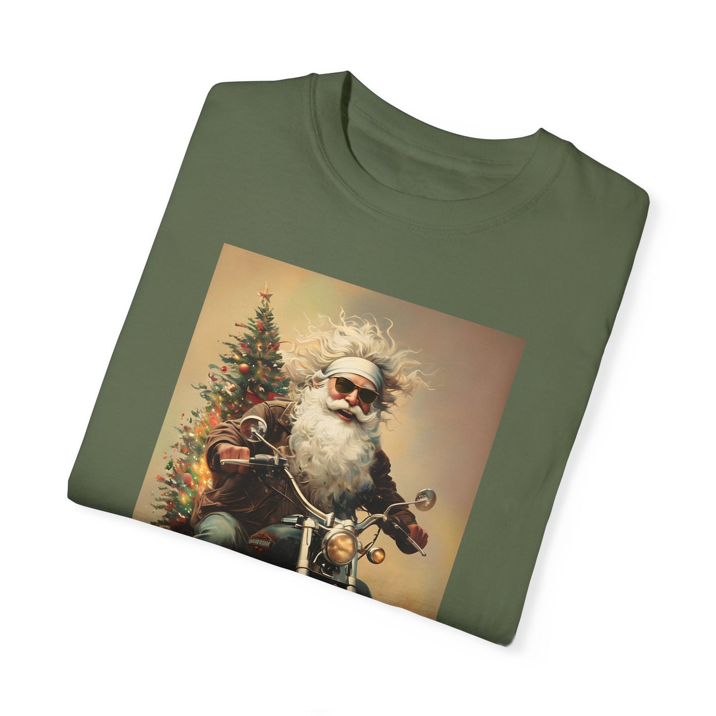 Motorcycle Santa Unisex T-Shirt | Holiday Gift for Bikers