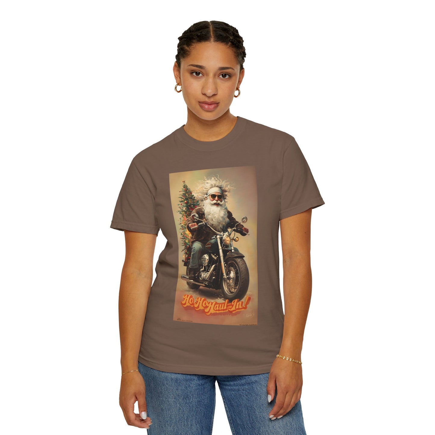 Motorcycle Santa Unisex T-Shirt | Holiday Gift for Bikers