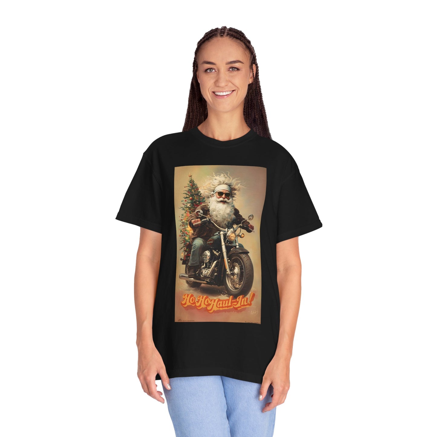 Motorcycle Santa Unisex T-Shirt | Holiday Gift for Bikers