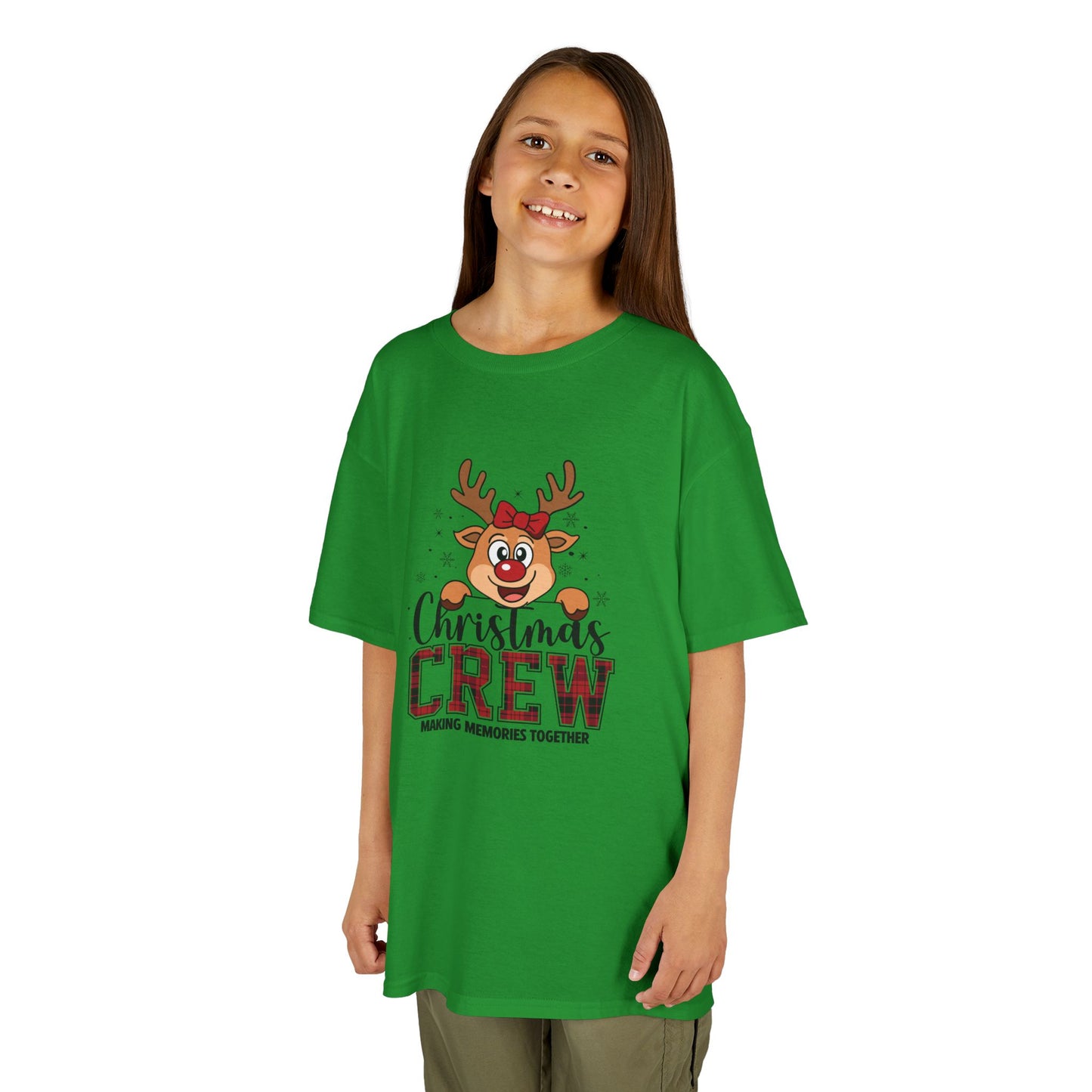 Kids Tee — "Christmas Crew" Reindeer Holiday Shirt