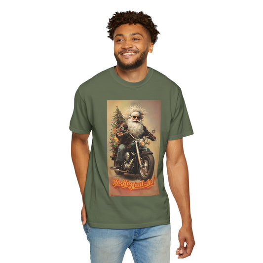 Motorcycle Santa Unisex T-Shirt | Holiday Gift for Bikers