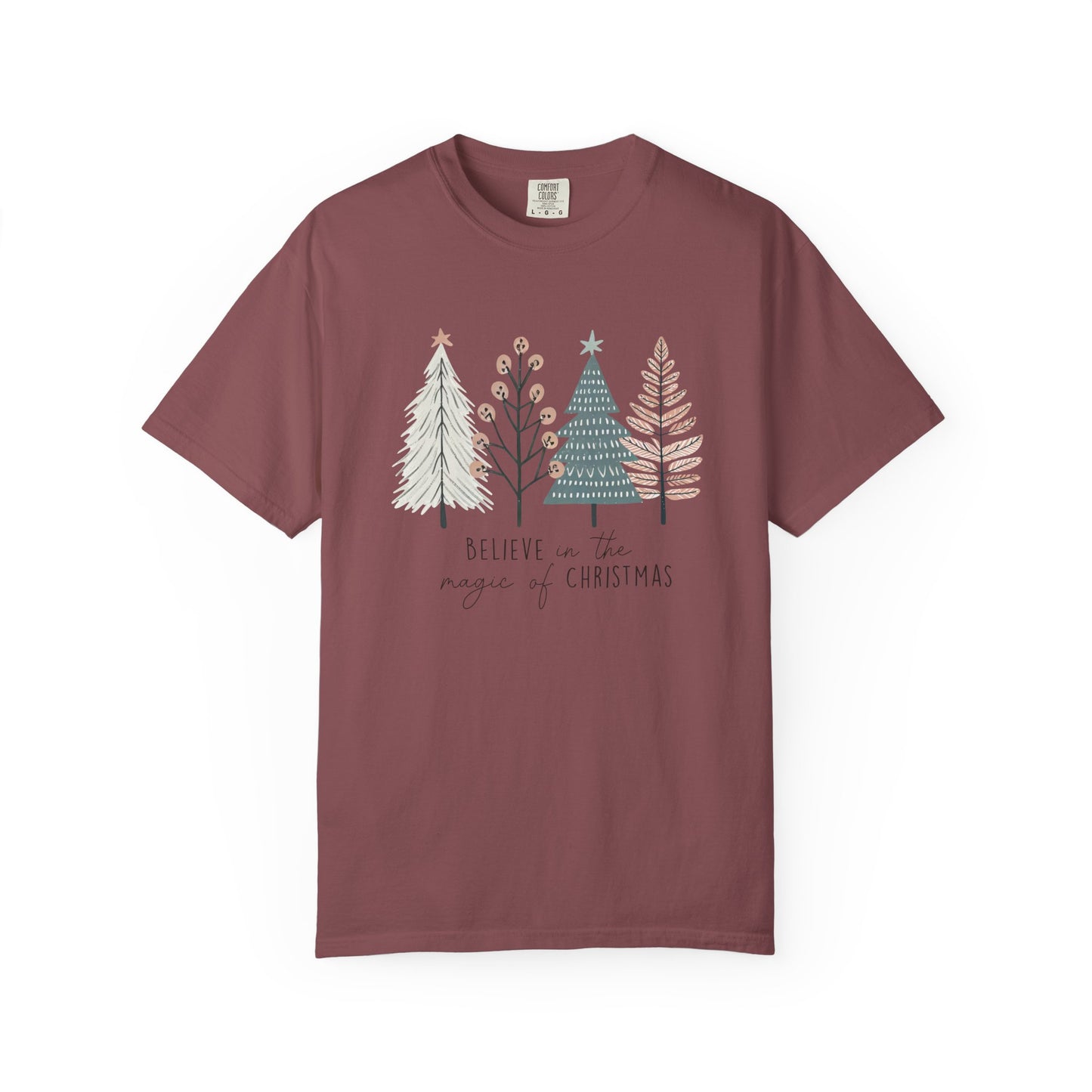 Christmas Boho Tree Tee - Unisex T-shirt 'Believe in the Magic of Christmas' Holiday Shirt