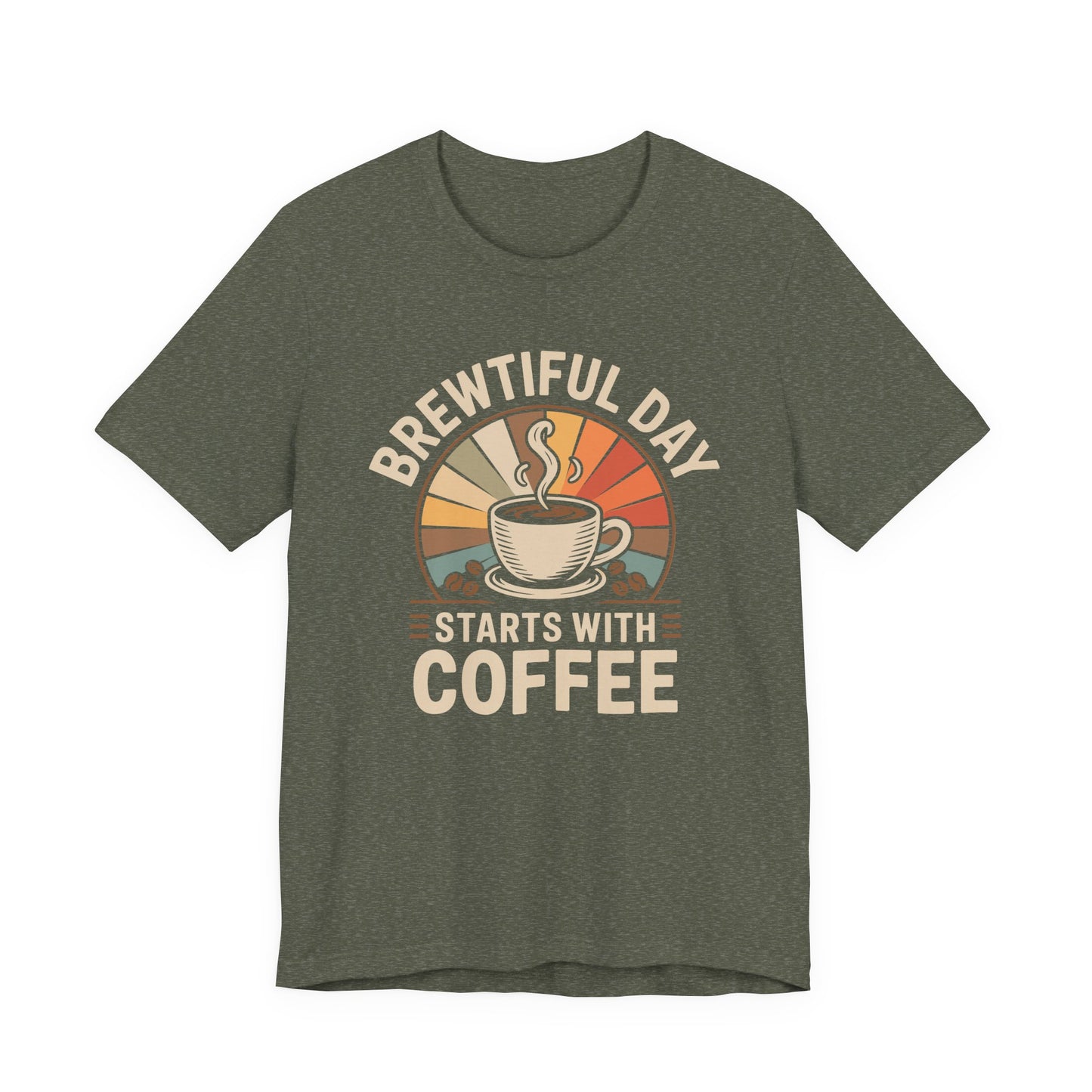 Brewtiful Day Starts With Coffee Retro Coffee T-Shirt