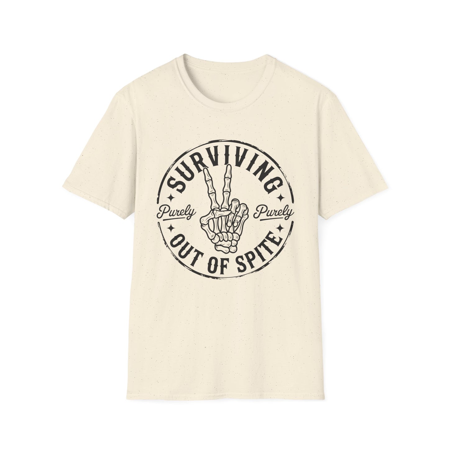 Purely Surviving Out of Spite Skeleton Peace Sign T-Shirt