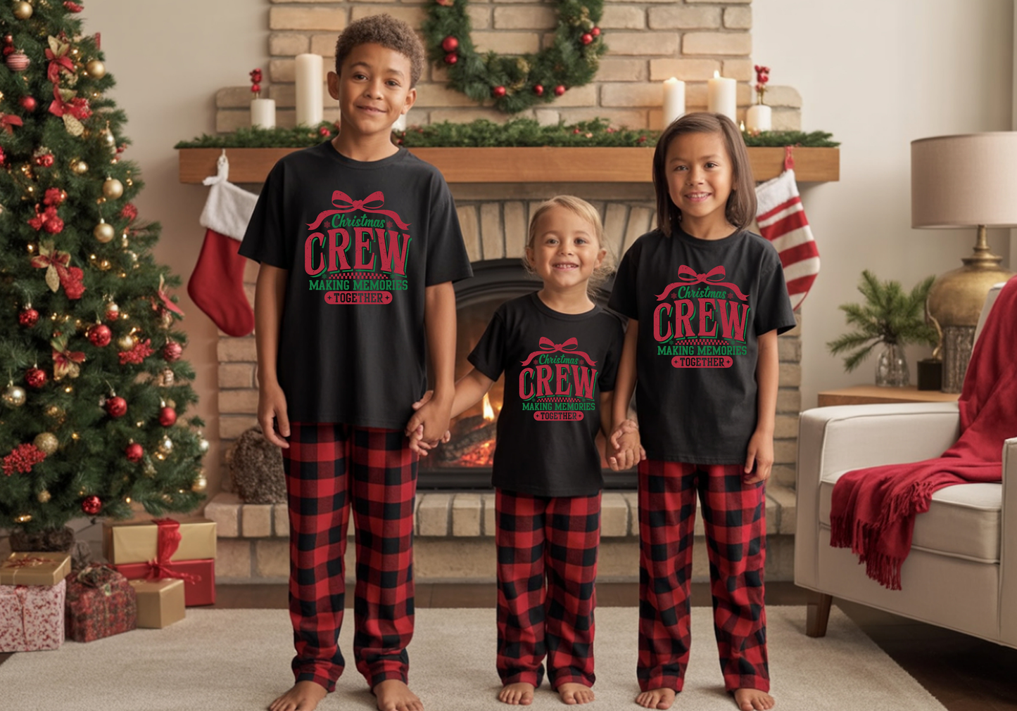 Kids Christmas Tee - Making Memories Together Crew Shirt