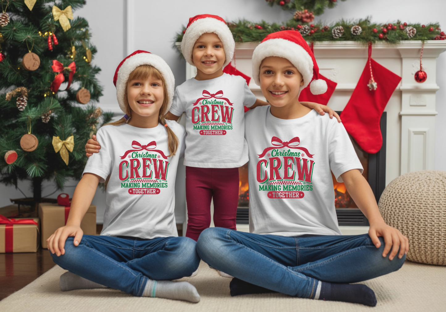 Kids Christmas Tee - Making Memories Together Crew Shirt