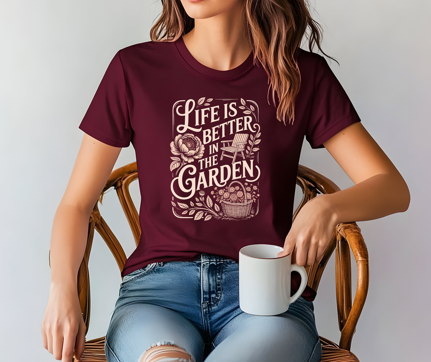 Garden Life T‑Shirt — "Life Is Better in the Garden" Floral Gardening Tee