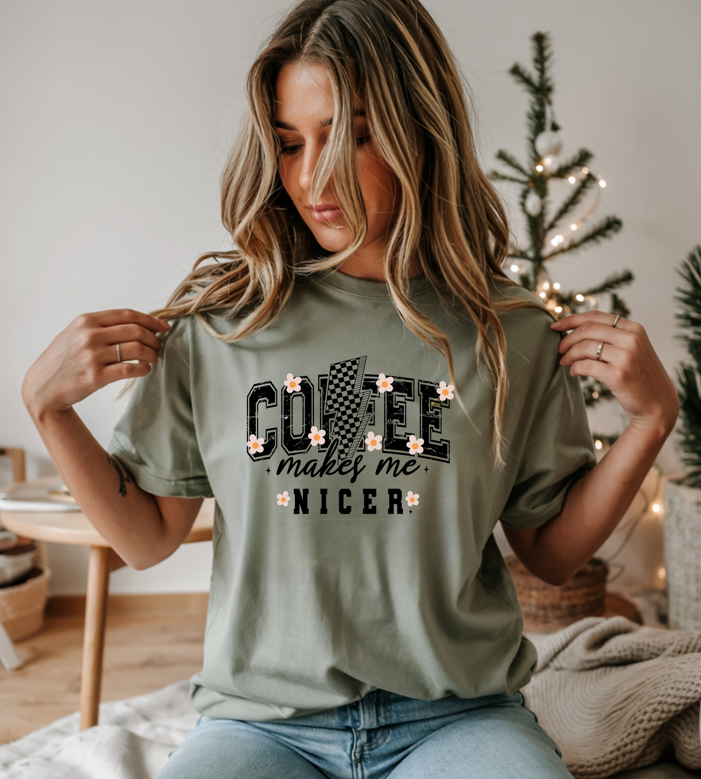 Coffee Makes Me Nicer Retro Coffee Lover T-Shirt