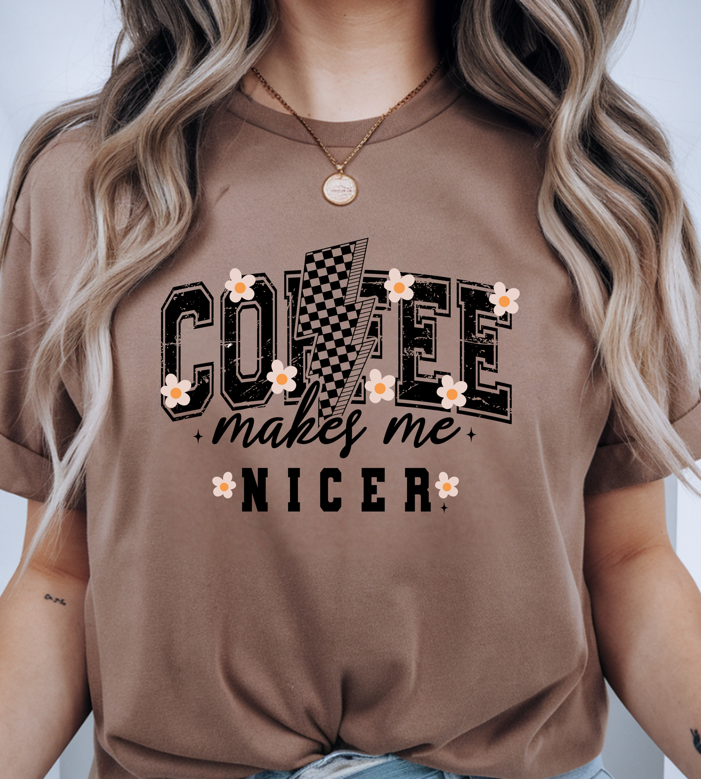 Coffee Makes Me Nicer Retro Coffee Lover T-Shirt