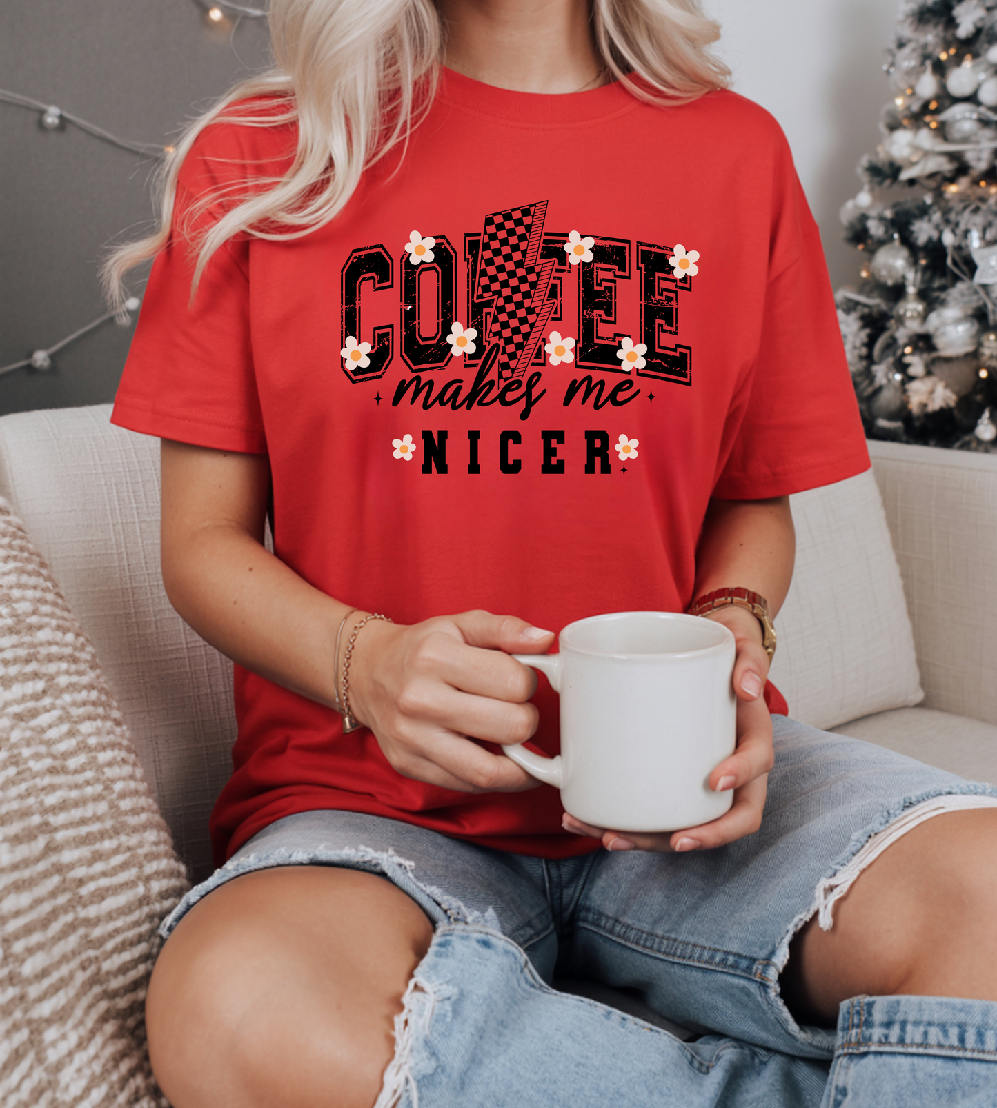 Coffee Makes Me Nicer Retro Coffee Lover T-Shirt