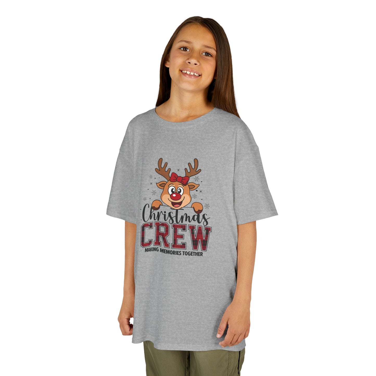 Kids Tee — "Christmas Crew" Reindeer Holiday Shirt