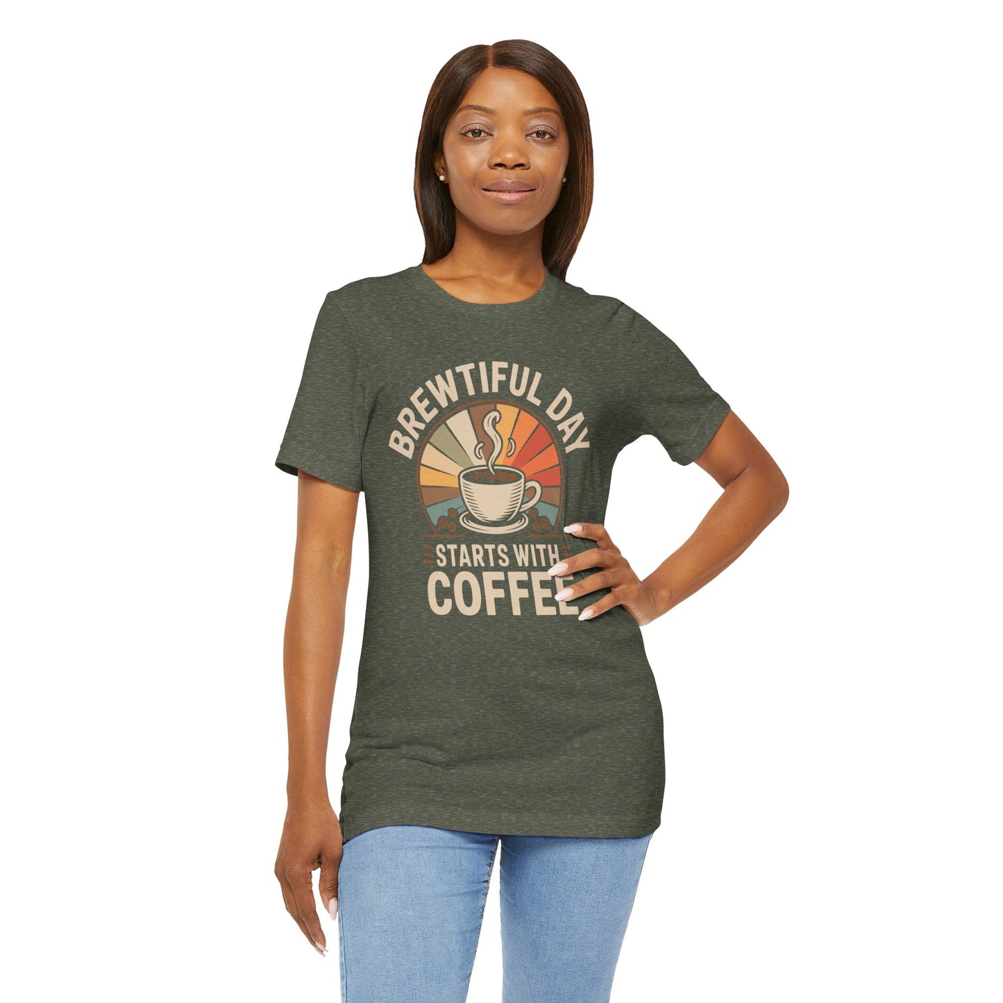Brewtiful Day Starts With Coffee Retro Coffee T-Shirt
