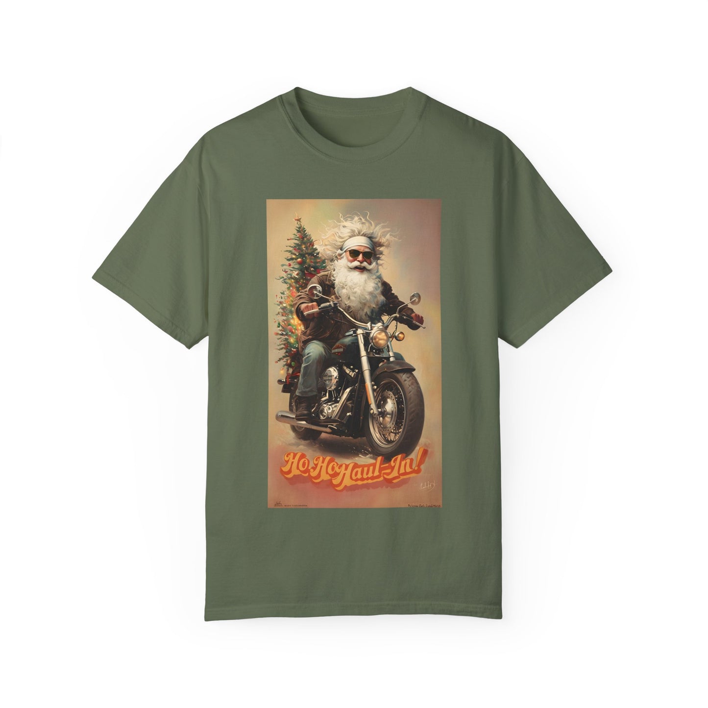 Motorcycle Santa Unisex T-Shirt | Holiday Gift for Bikers