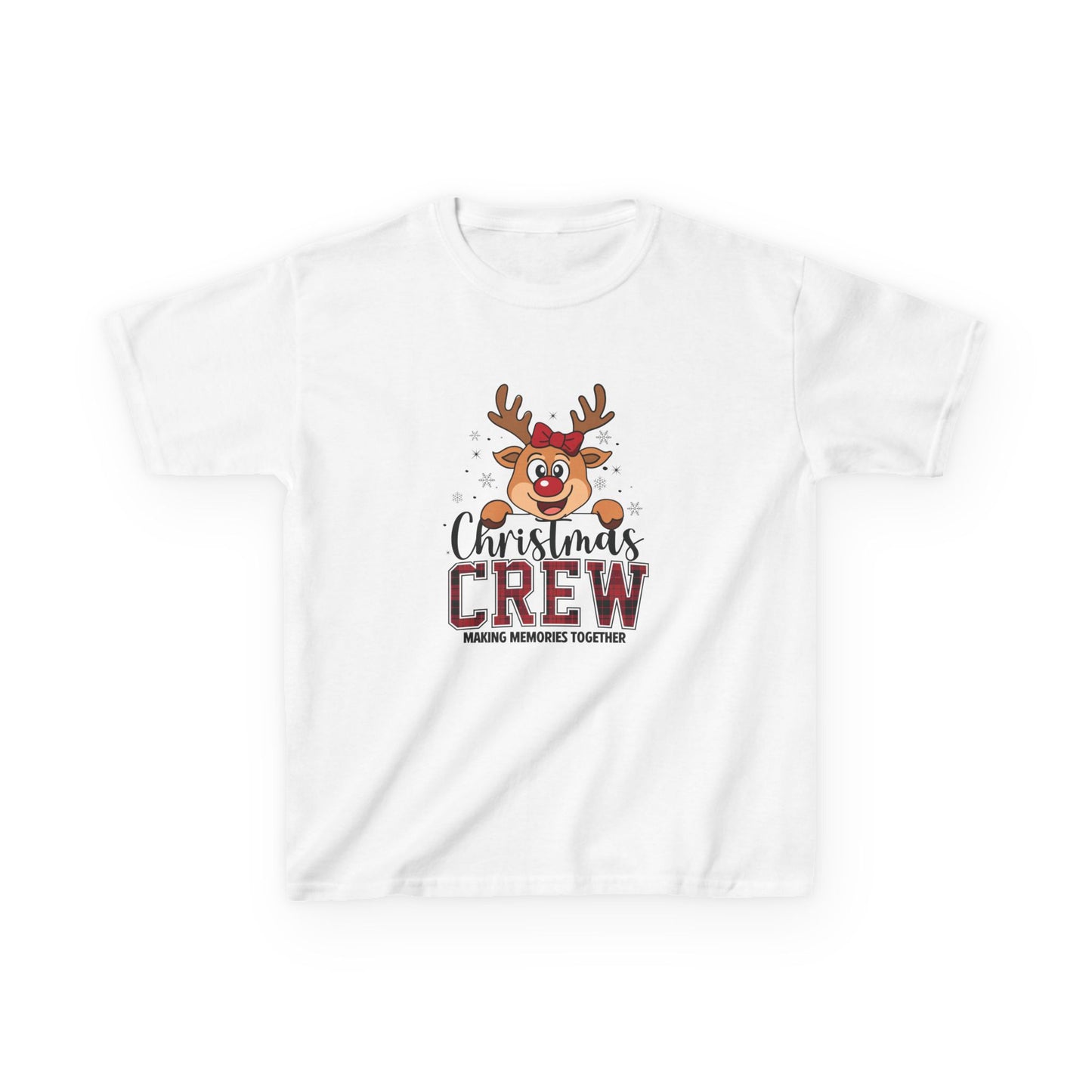 Kids Tee — "Christmas Crew" Reindeer Holiday Shirt