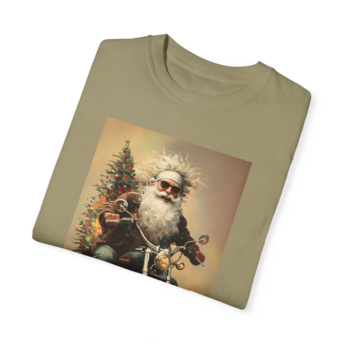 Motorcycle Santa Unisex T-Shirt | Holiday Gift for Bikers