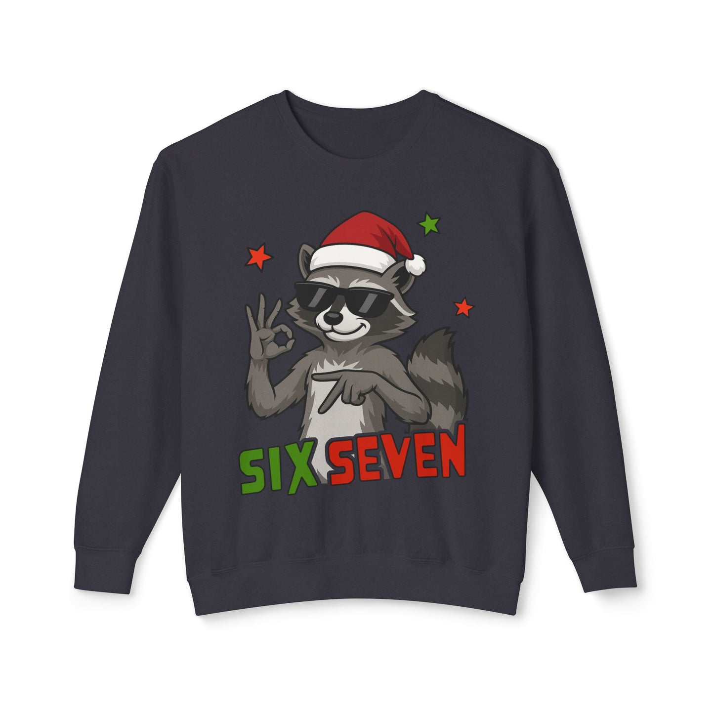 Funny Christmas Raccoon 'Six Seven' Sweatshirt