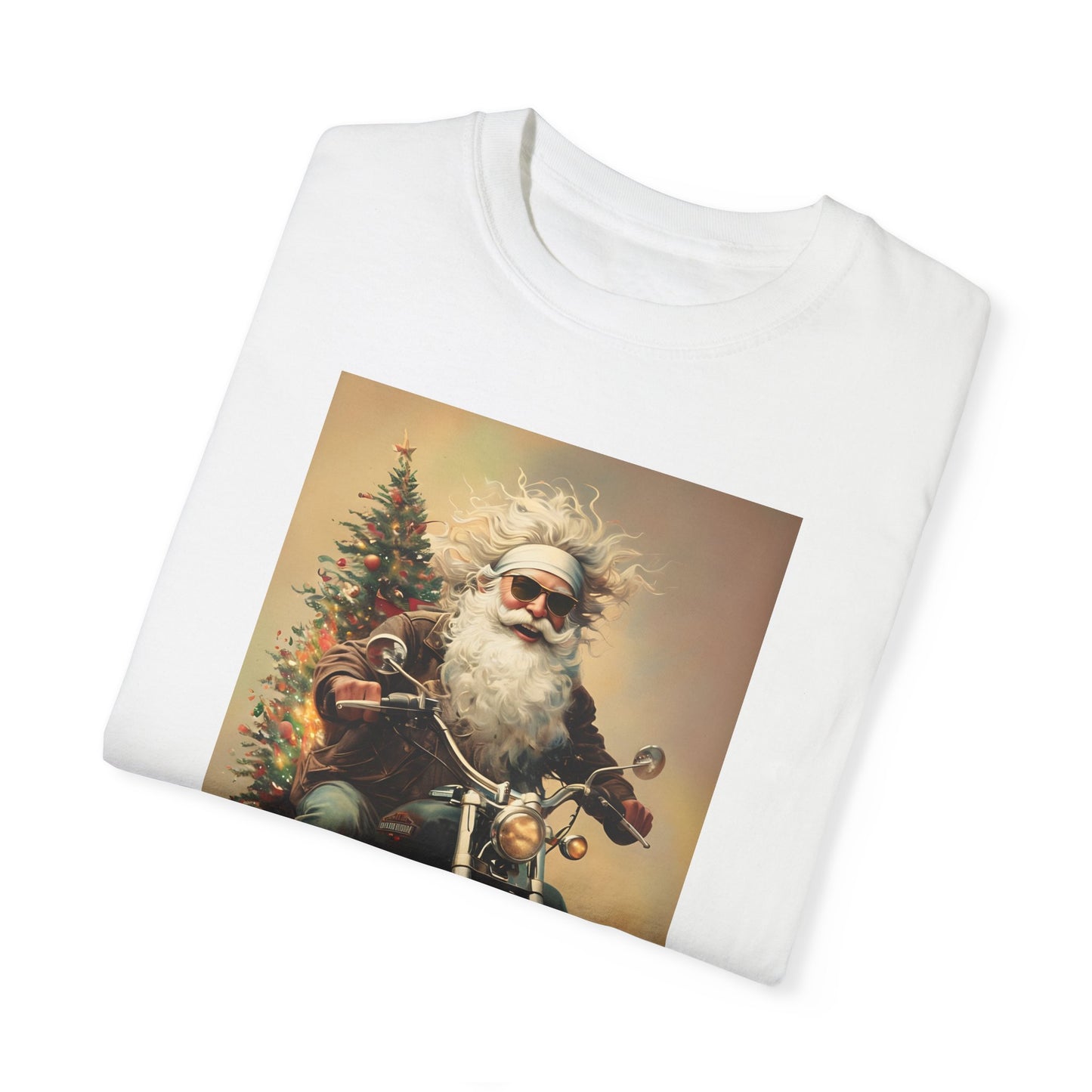 Motorcycle Santa Unisex T-Shirt | Holiday Gift for Bikers
