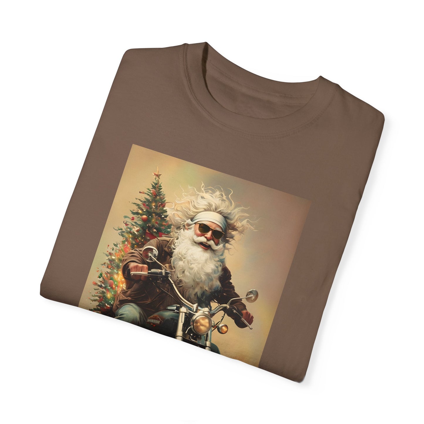 Motorcycle Santa Unisex T-Shirt | Holiday Gift for Bikers