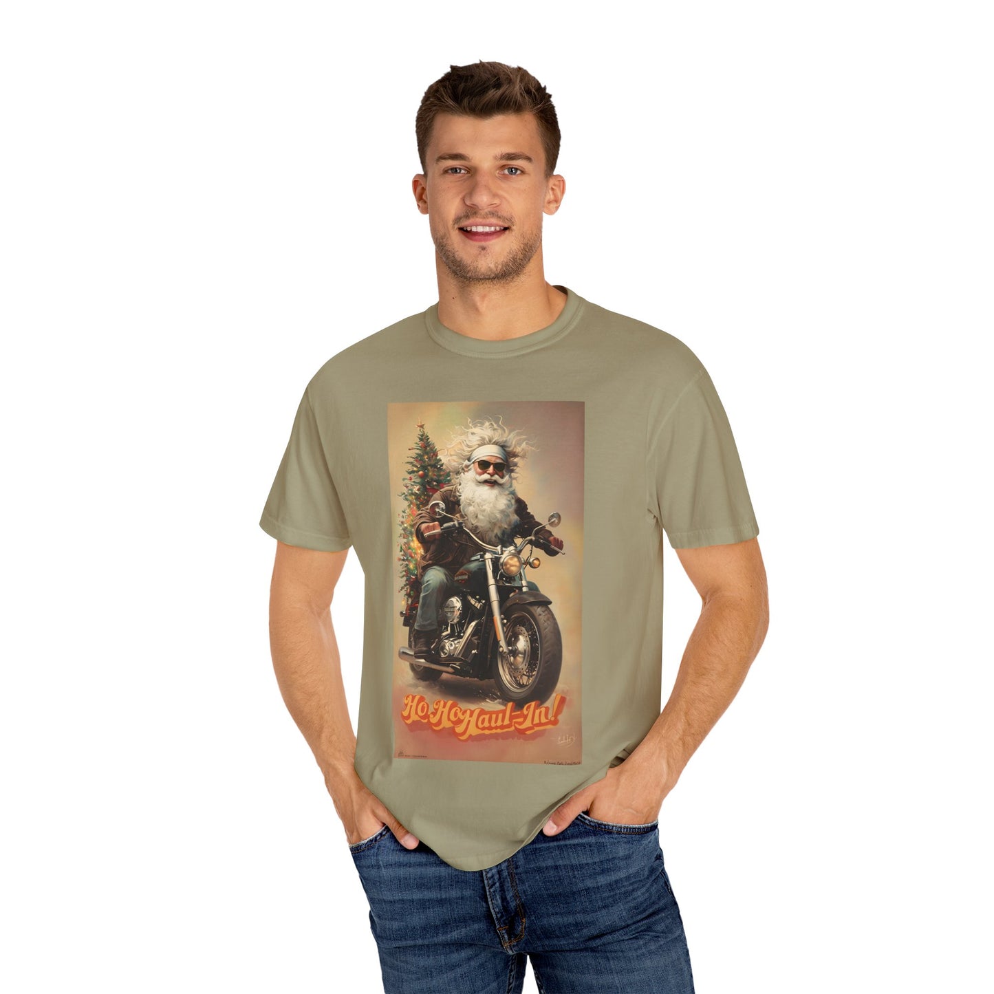 Motorcycle Santa Unisex T-Shirt | Holiday Gift for Bikers