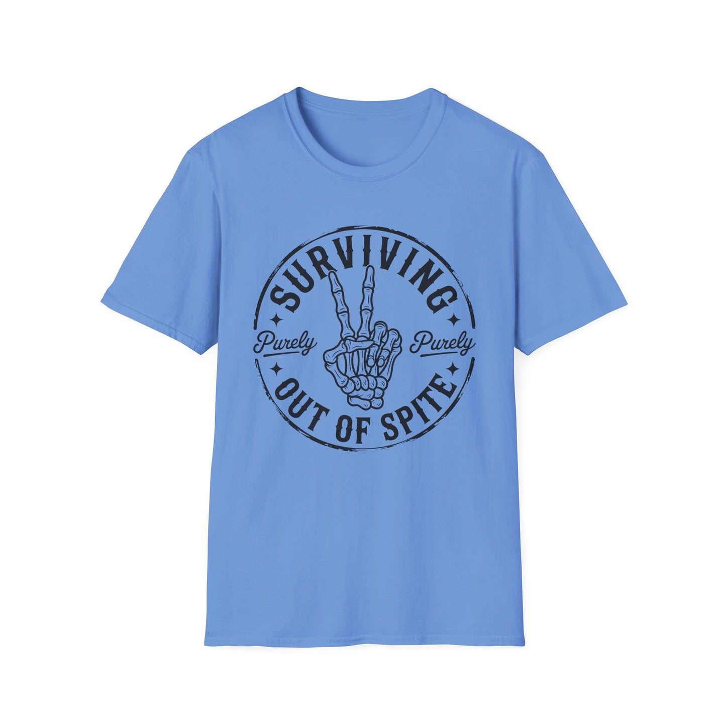 Purely Surviving Out of Spite Skeleton Peace Sign T-Shirt